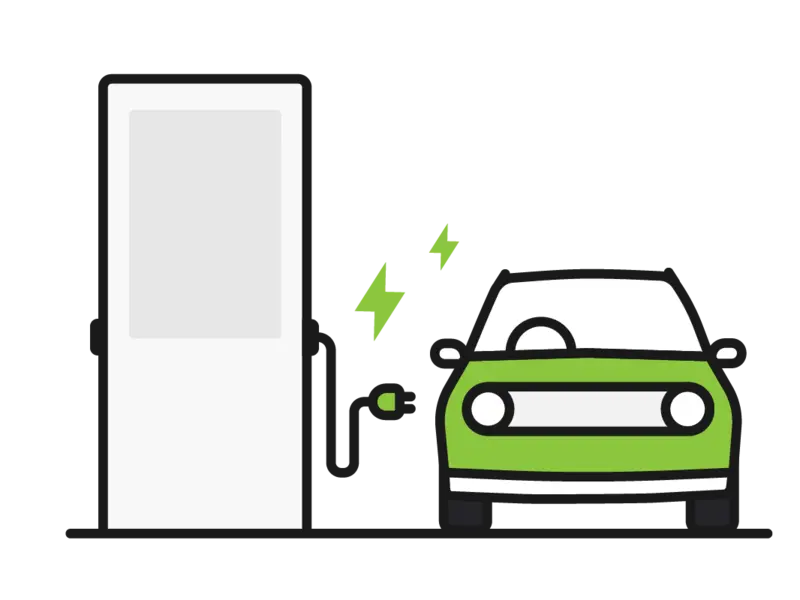 Connect charging cable to your vehicle and charger