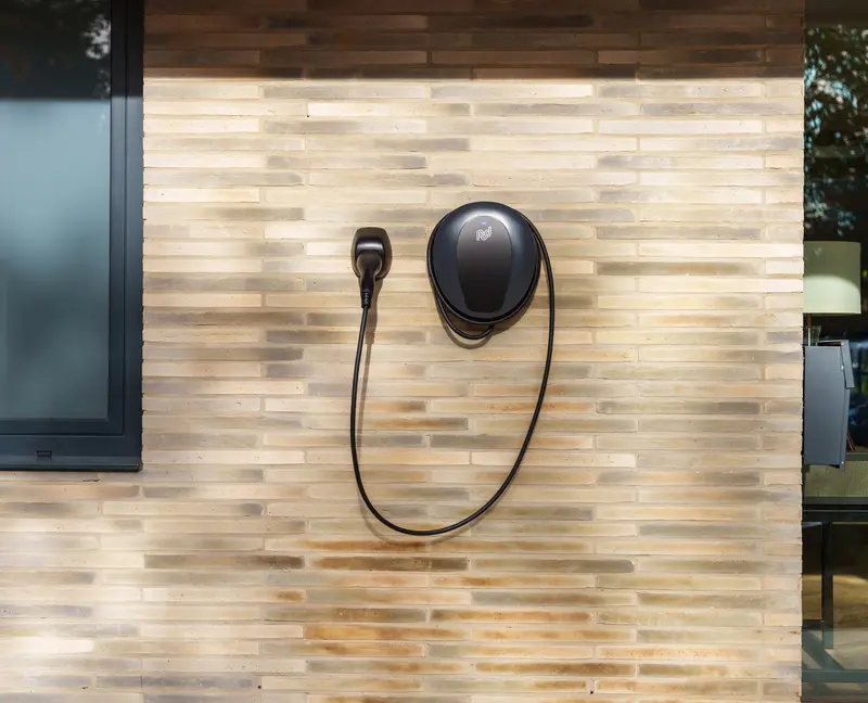 image of pod point tethered EV charger on wall