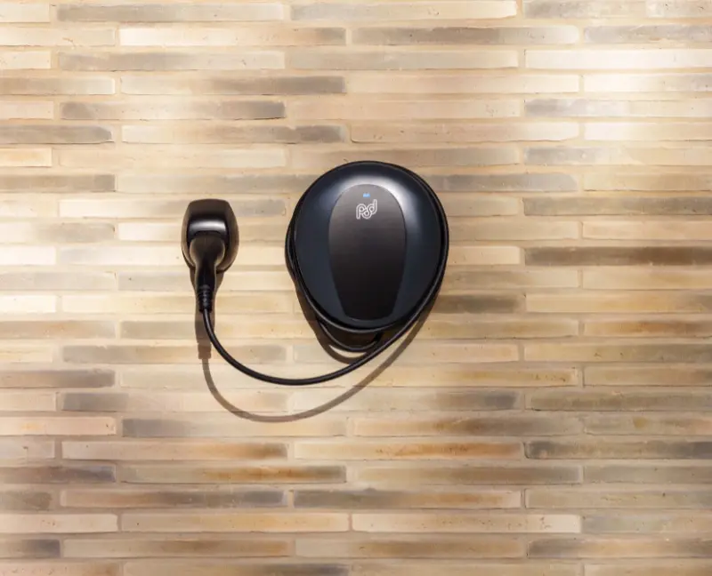 pod point tethered charger on wall 
