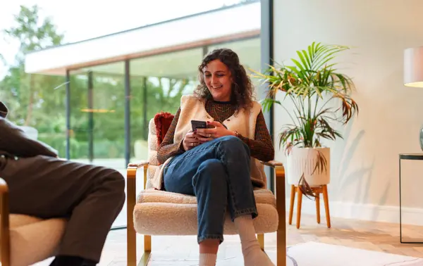 person using pod home app
