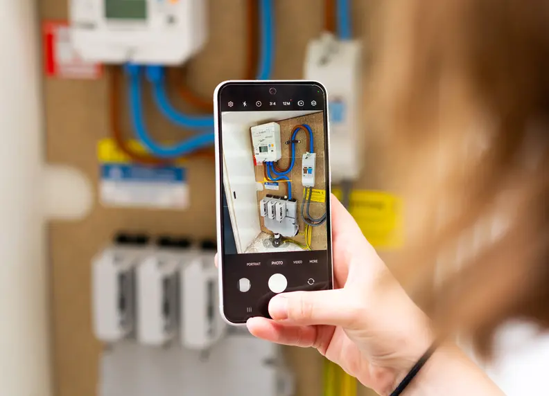 customer taking picture of fuse box