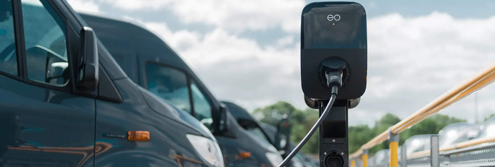 EO EV charger being used at a depot