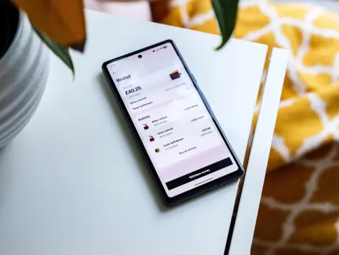 screenshot of pod home app showing wallet screen