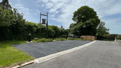 pod point twin chargers installed at ivy towers holiday cottages car park
