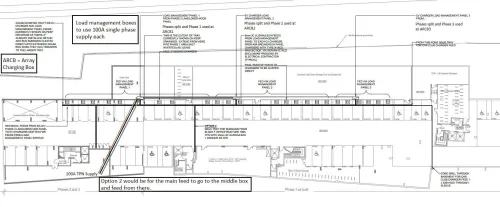 A technical drawing of Devon Road's circuit supply for the building