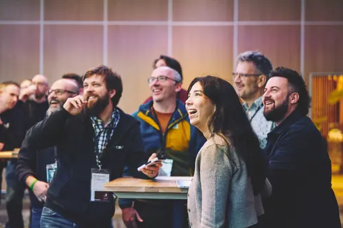 Pod company conference with staff