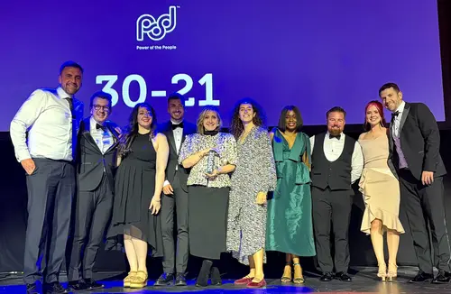 Pod Team on stage at the Inspiring Workplace Awards